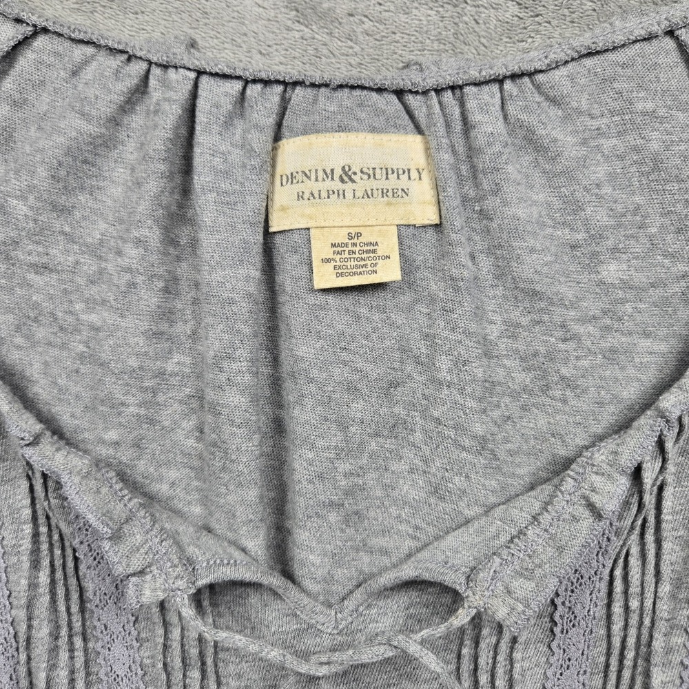 Denim & Supply Ralph Lauren Dress Womens Sz Small Gray Cottagecore Boho Babydoll - Picture 3 of 9
